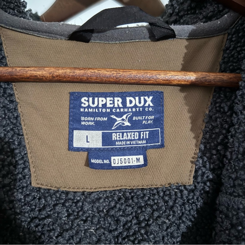Carhartt Super Dux Men's Rain Defender Sherpa-Lined Brown Relaxed Fit Jacket - Picture 2 of 16